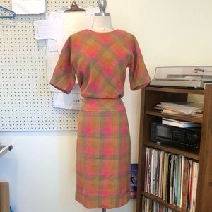 Vintage 1960s Plaid Dress